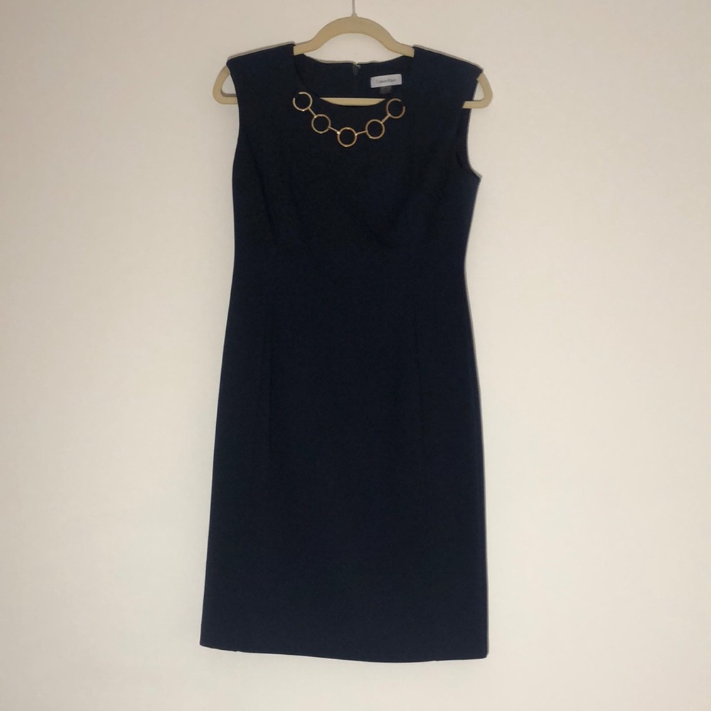 Calvin Klein Sleeveless Navy Blue Dress